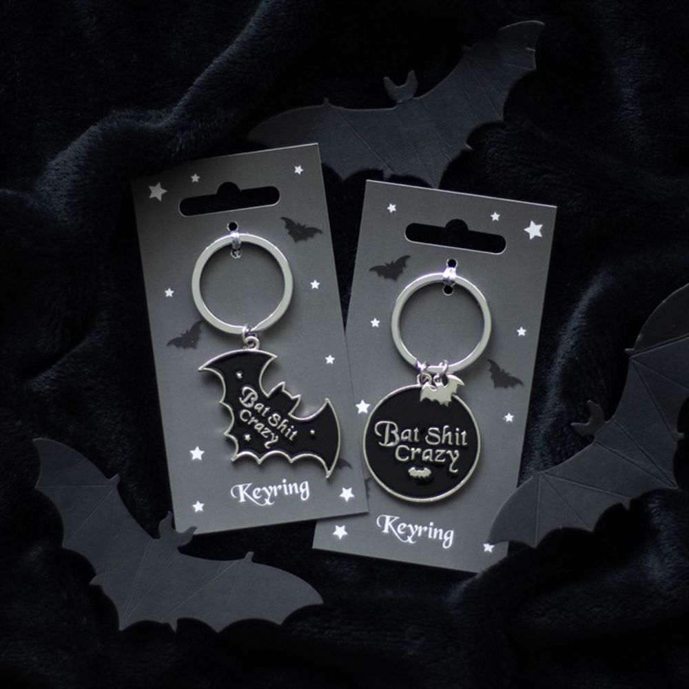 Round Bat Shit Crazy Keyring