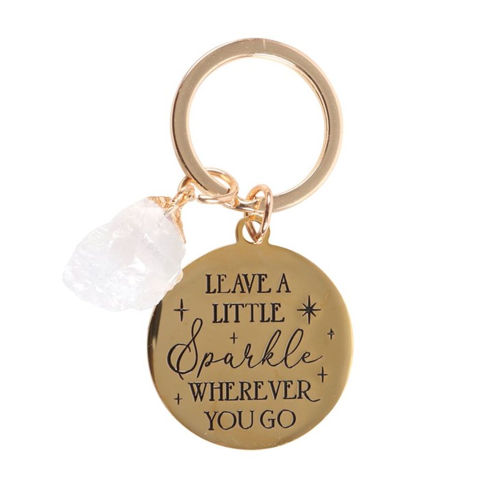 Leave a Little Sparkle Clear Quartz Crystal Keyring