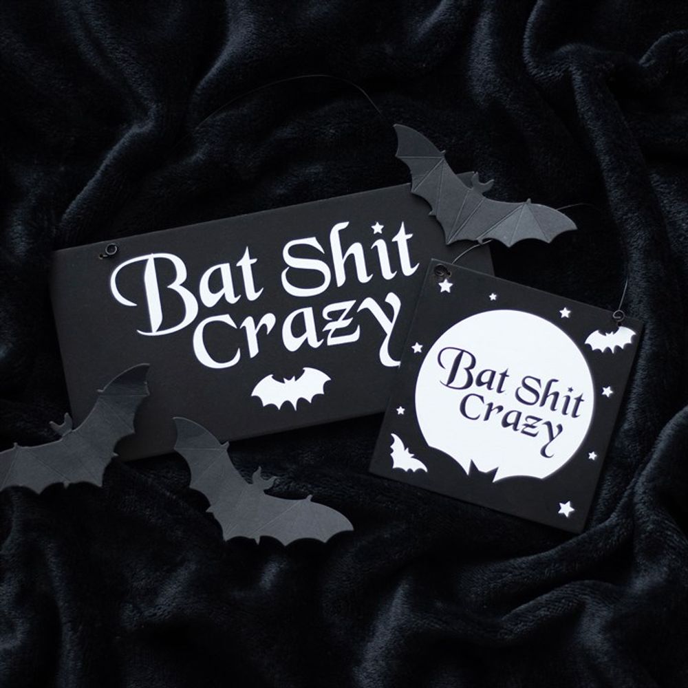 10cm Bat Shit Crazy Hanging Sign