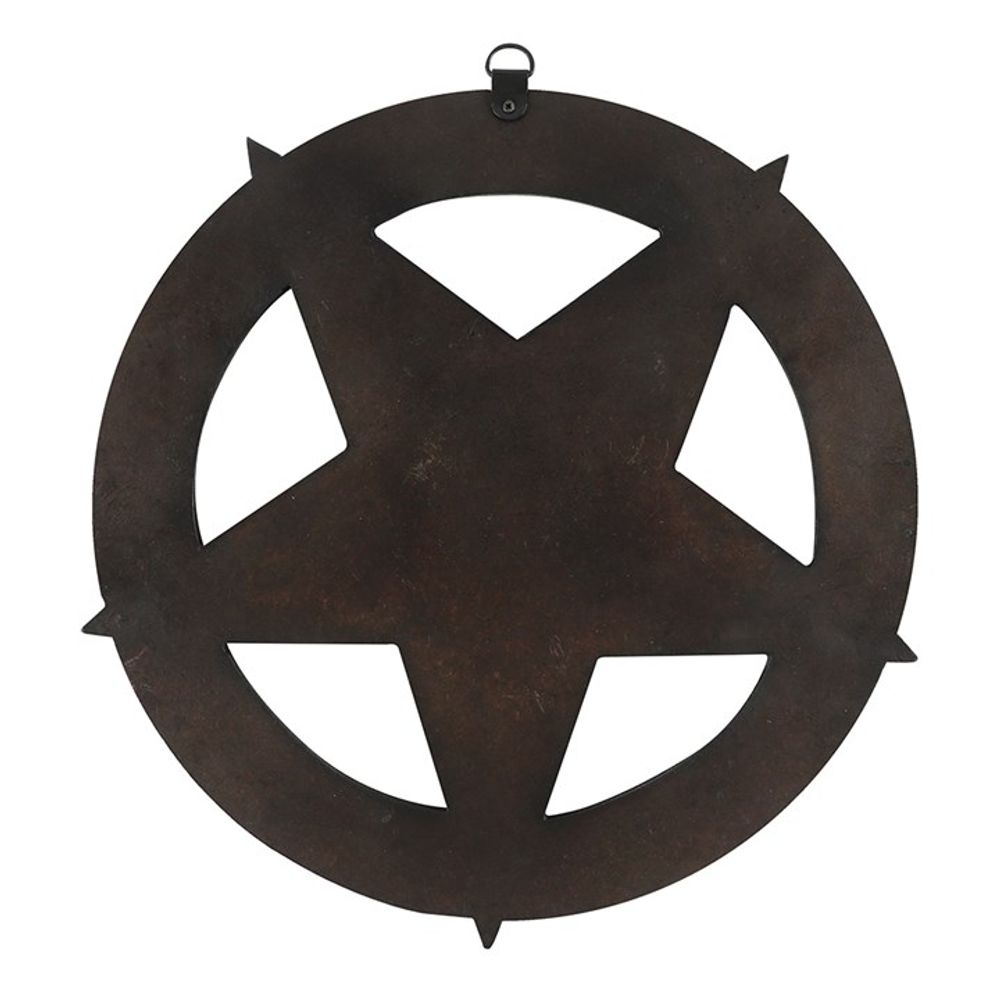 12 Inch Black Wood Pentagram